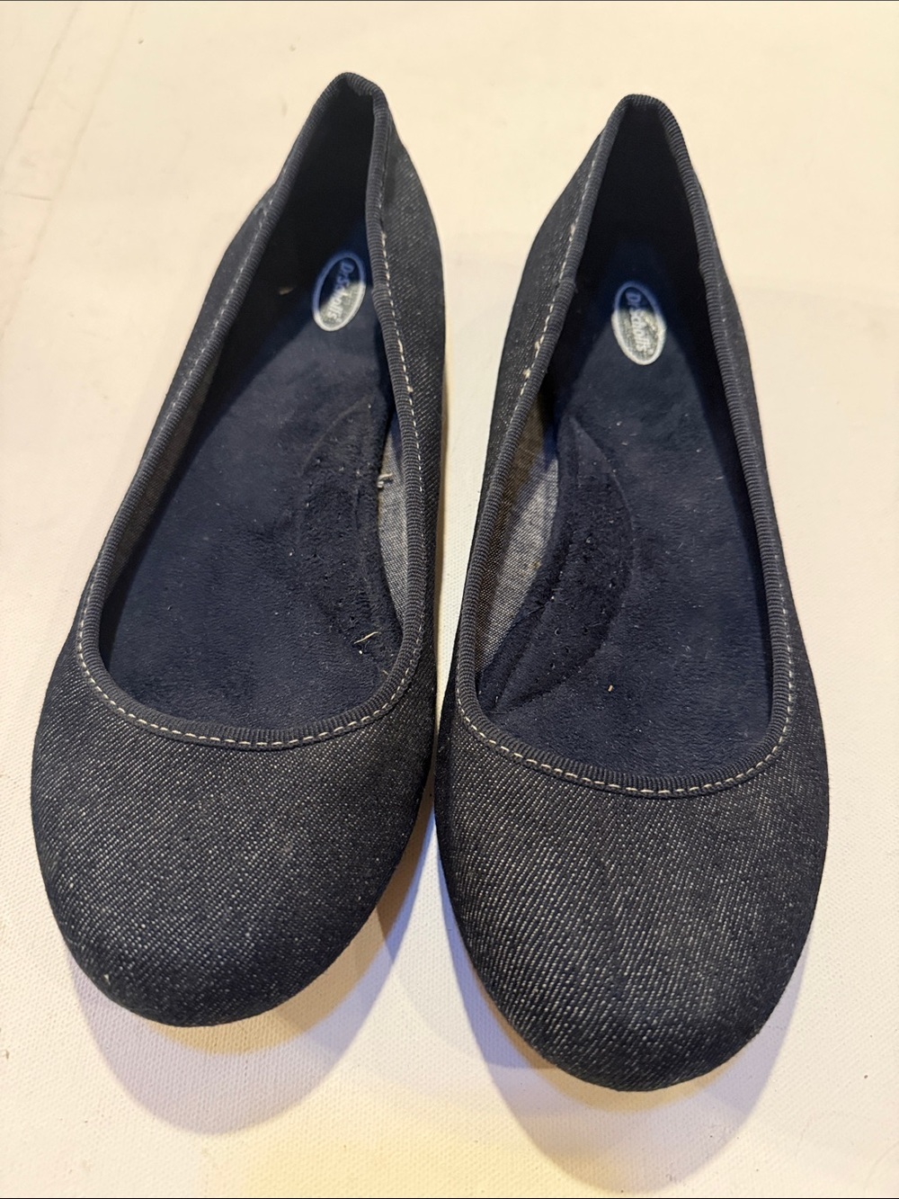 Dr. Scholl's Navy Denim-Look Ballet Flats